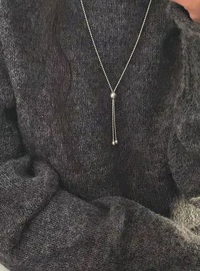 小众N7461A圆珠女个性纯银ins链