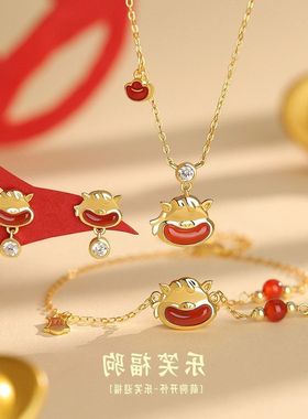 项链首饰锆石本命年999好运轻奢