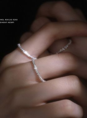 戒指菜花圈韩版s925食指直播爆款