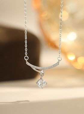 项链高级感星微笑女超999锁骨链