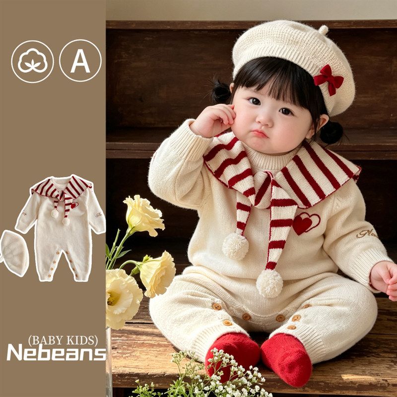 秋冬ans毛线衣服哈衣潮牌nebe）