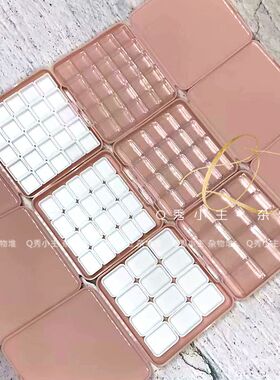 迷你彩盒 水彩颜料分装空盒 带小格子便携成品塑料收纳盒 12/24色