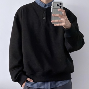 「温柔姐夫」华夫格亨利领卫衣54339 韩系秋冬百搭男CCD自由商店