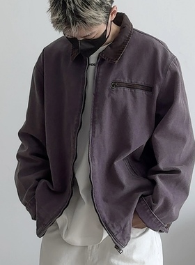 翻领做旧经典水洗夹克44516 秋冬百搭时尚少年感外套CCD自由商店