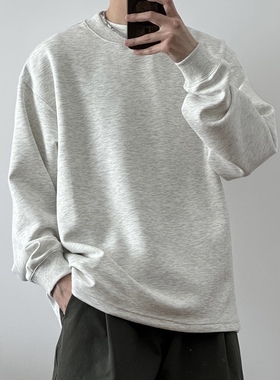 空气层抗皱圆领长袖52322 日系百搭潮男上衣春季新款CCD自由商店