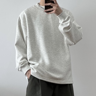 空气层抗皱圆领长袖52322 日系百搭潮男上衣春季新款CCD自由商店