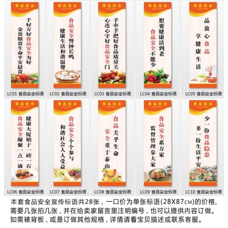食堂安全标语食品质量安全文化食品安全宣传标贴lc01-lc28