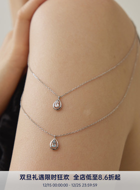 PAUSA ANN s925 经典极简水滴托帕石秋冬精致感设计项链
