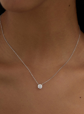 PAUSA ANN s925 都市玫瑰切高火彩锆石通勤轻奢锁骨项链