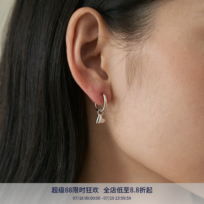 PAUSA ANN s925 迷你爱心小吊坠通勤百搭耳钉