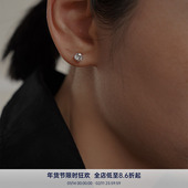 PAUSA ANN 进口14k注金日常单钻小耳钉