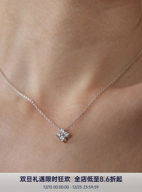 PAUSA ANNs925 bahati系列都市精致单坠四叶草高碳钻火彩锆石项链