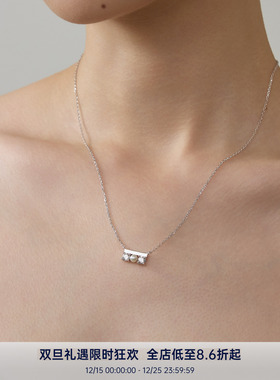 PAUSA ANN s925天然淡水珍珠拼接锆石小众设计跷跷板经典优雅项链