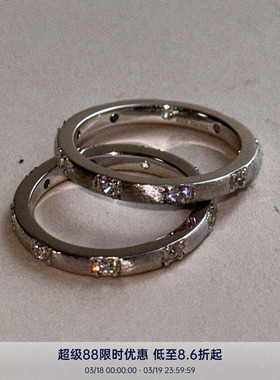 PAUSA ANN s925 拉丝满天星钻点缀设计感戒指