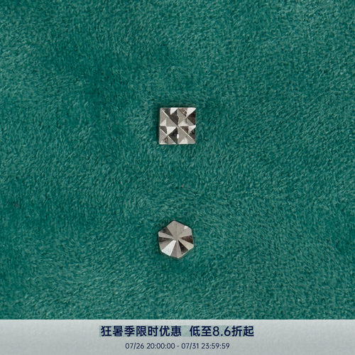 PAUSA ANN 925银切面闪片养耳洞通勤简约迷你耳钉