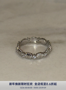 PAUSA ANN s925 小贝壳锆石春夏小众设计师戒指