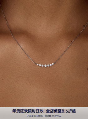 PAUSA ANN s925 高火彩渐变圆钻排列轻奢通勤风项链