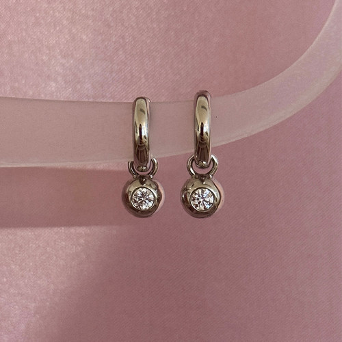 PAUSA ANN 运动系列 小圆球镶钻灵动简约银耳钉