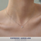 s925 PAUSA ANN 极简时髦5A锆石4mm6mm单钻项链