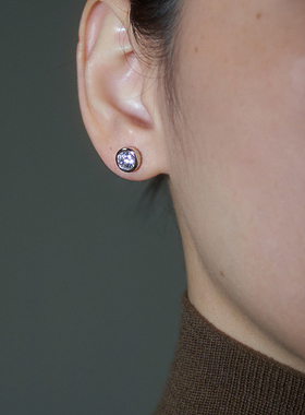 PAUSA ANN s925 经典泡泡5A锆石通勤简约时髦感耳钉