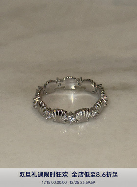 PAUSA ANN s925 小贝壳锆石春夏小众设计师戒指