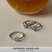 s925 PAUSA ANN 春日花园小众设计师小花素圈纯银戒指