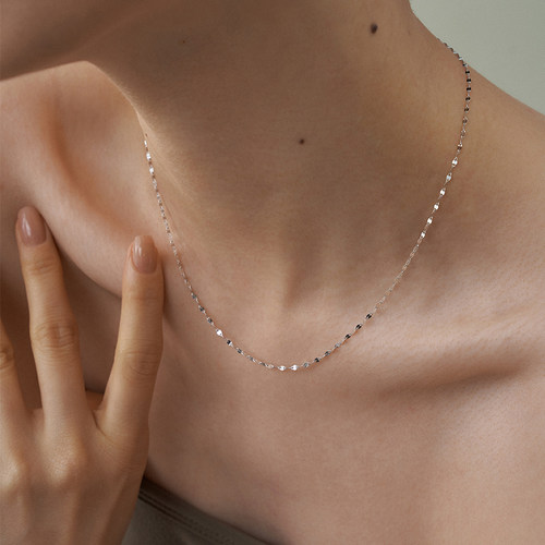 PAUSA ANN s925 若隐细闪水波精致法式感素链