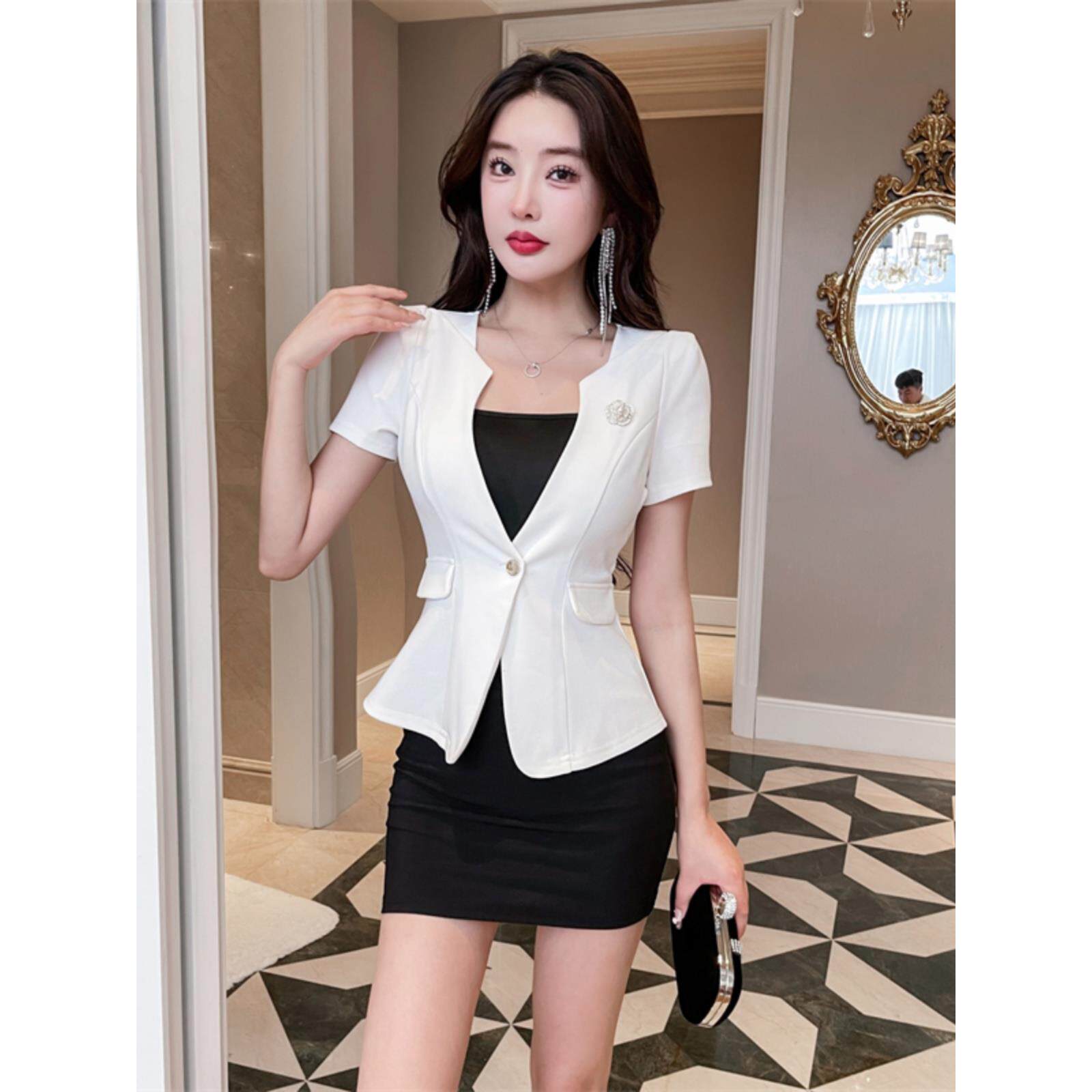 足部按摩技师工作服高端优雅西装三件套酒店制服修身美容按摩工作