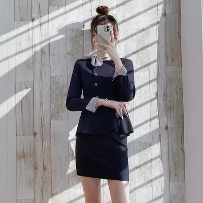 高端空姐职业套装2025年春秋新款气质美容师女士小西装套裙工作服