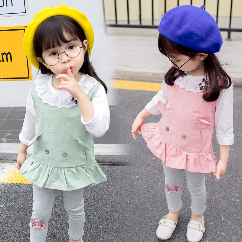 女童春秋衛衣0嬰兒童2衣服1女寶寶小童洋氣秋季運動套裝3歲韓版潮
