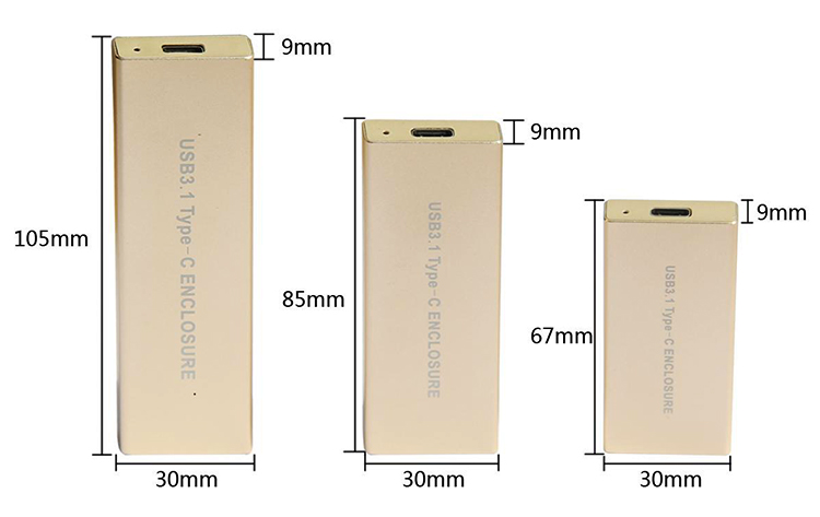 正品 USB3.1 Type-C转NGFF(M.2)SSD移动硬盘盒 多尺寸