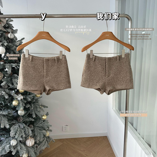 包臀贴腿短裤 高质感磨毛A字修身 女秋冬 悸动曲奇 柒月末