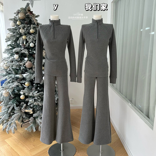柒月末 380g远红外发热纤维运动休闲套装女冬季上衣裤子一整套