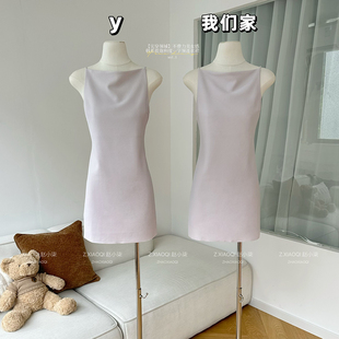 柒月末【实穿领域】不费力美女感 韩系低饱和一字连衣裙瑞秋裙