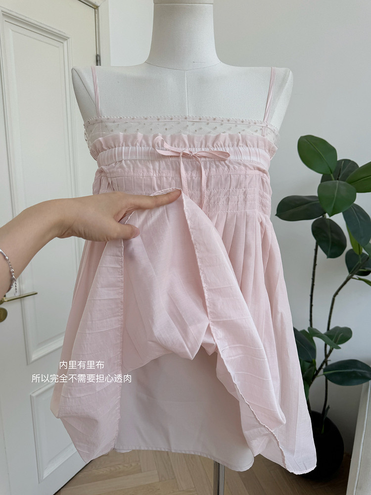 Dreamy Qiyue Mo Chiffon Blouse: Detachable Straps, Sweet Tea Vibe - Product image 4