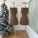 柒月末 背心裙小香风连衣裙圣诞穿搭女冬富家千金跨年新年战袍