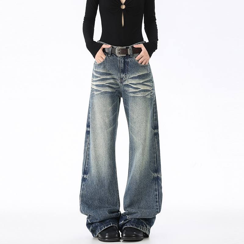 美式复古中腰牛仔裤男