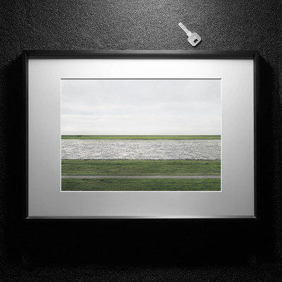 摄影装饰画挂画 名作莱茵河Andreas Gursky 沙发客厅小众艺术挂画