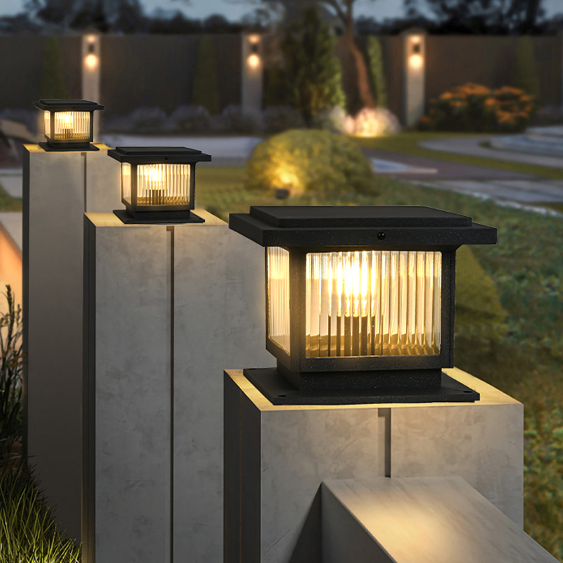 简约户外太阳能围墙灯防水庭院大门柱头灯花园别墅景观室外墙头灯