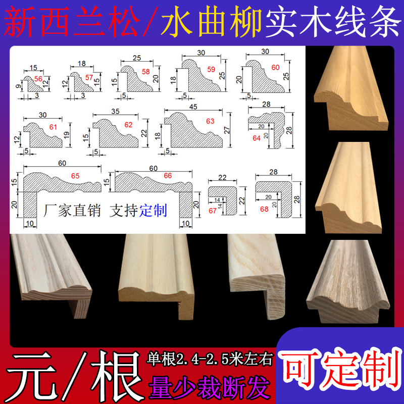 实木双扣勾线门套橱柜衣柜门装饰木线条收口背景墙护墙板压边造型,基础建材,相框线条,淘宝优惠券,粉丝福利购,淘宝优惠卷