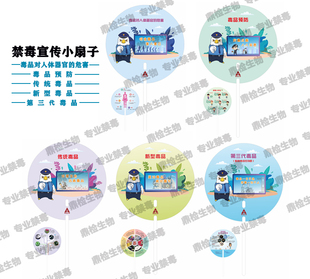 宣传 禁毒教育知识 禁毒赠品小礼品 禁毒宣传小扇子