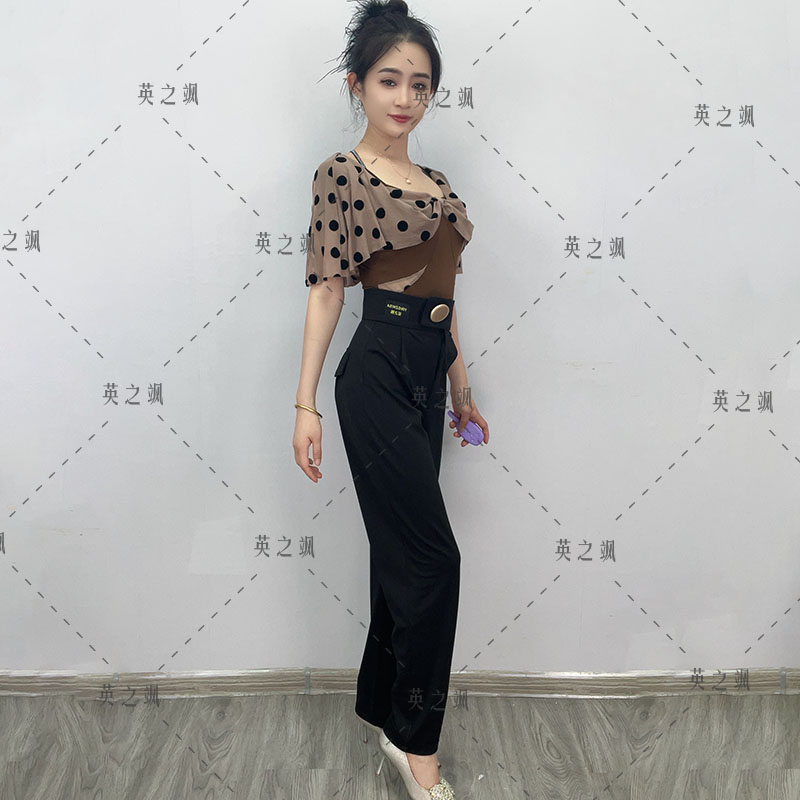 K867英之飒新洋气广场舞蹈女花苞小脚水兵舞长裤吉特巴拉丁舞蹈裤