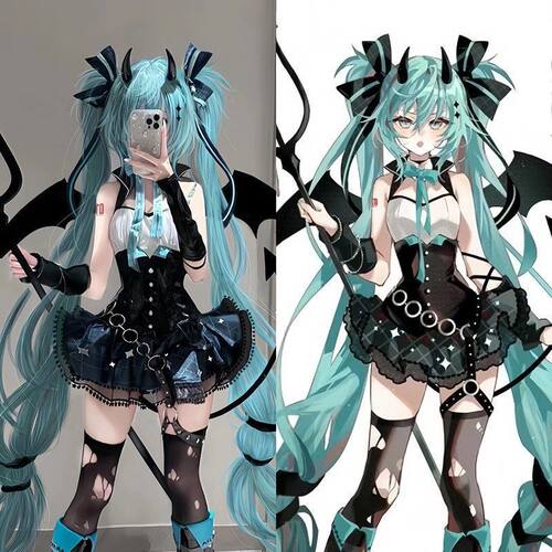 现货ICOS初音cos未来 小恶魔小浣熊 束身衣MIKU拉斯卡尔cosplay女
