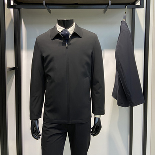 回馈懒兔毛内胆可脱卸男士 翻领尼克服外套简约大气皮草领佐诺依