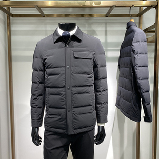 鹅绒牛奶丝面料男士翻领羽绒服外套商务休闲保暖行政上衣领佐诺依