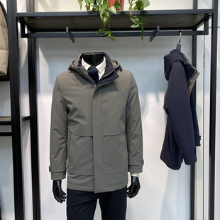 鹅绒内胆可拆卸25冬季新品男士羽绒服外套防风商务鹅绒服领佐诺依