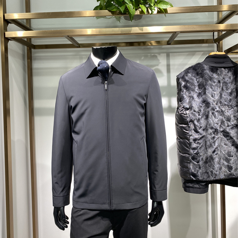 水貂内胆可脱卸男士翻领尼克服