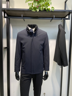 鹅绒内胆可脱卸男士立领羽绒服外套短款水貂毛领上衣领佐诺依