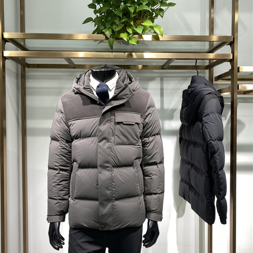 牛奶丝男士连帽羽绒服外套