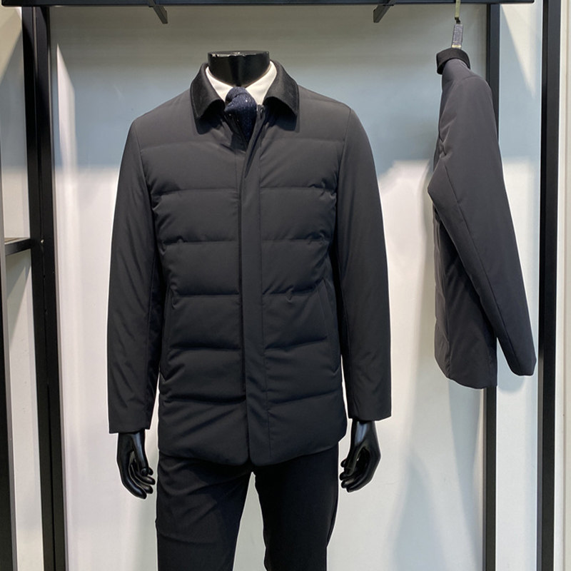 水貂内胆可脱卸男士翻领尼克服上衣羊毛领冬季保暖外套领佐诺依